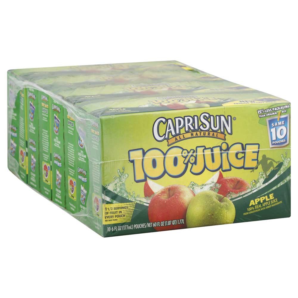 Capri Sun Apple Splash Juice, 6 Ounce -- 40 per case.