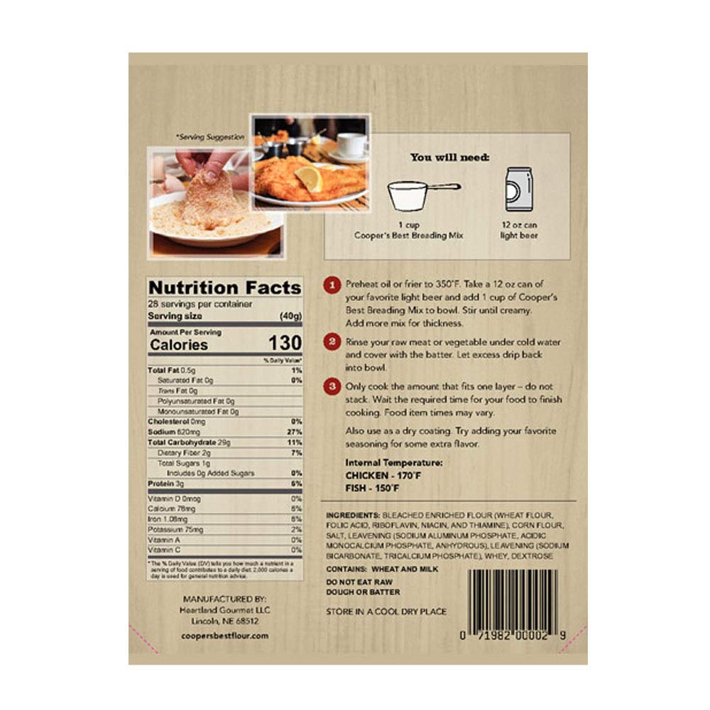 Cooper's Best Breading Mix | All Purpose Breading for Meat, Seafood, or Vegetables | 2.5 lb Bag | 2 Pack | CB1015