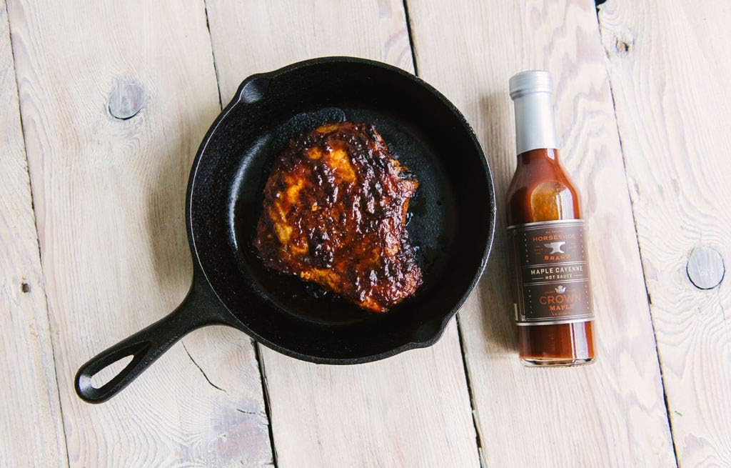 Horseshoe Brand Maple Cayenne Hot Sauce made with Crown Maple Syrup, 8oz Bottle (2 Pack)