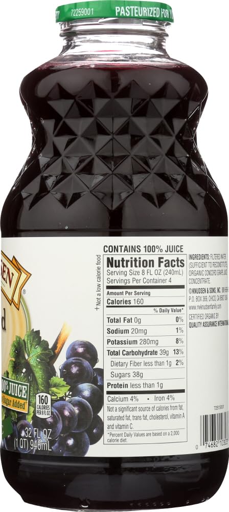 R.W. KNUDSEN, Juice, Og2, Concord Grape, Pack of 6, Size 32 FZ, (Gluten Free GMO Free 95%+ Organic)
