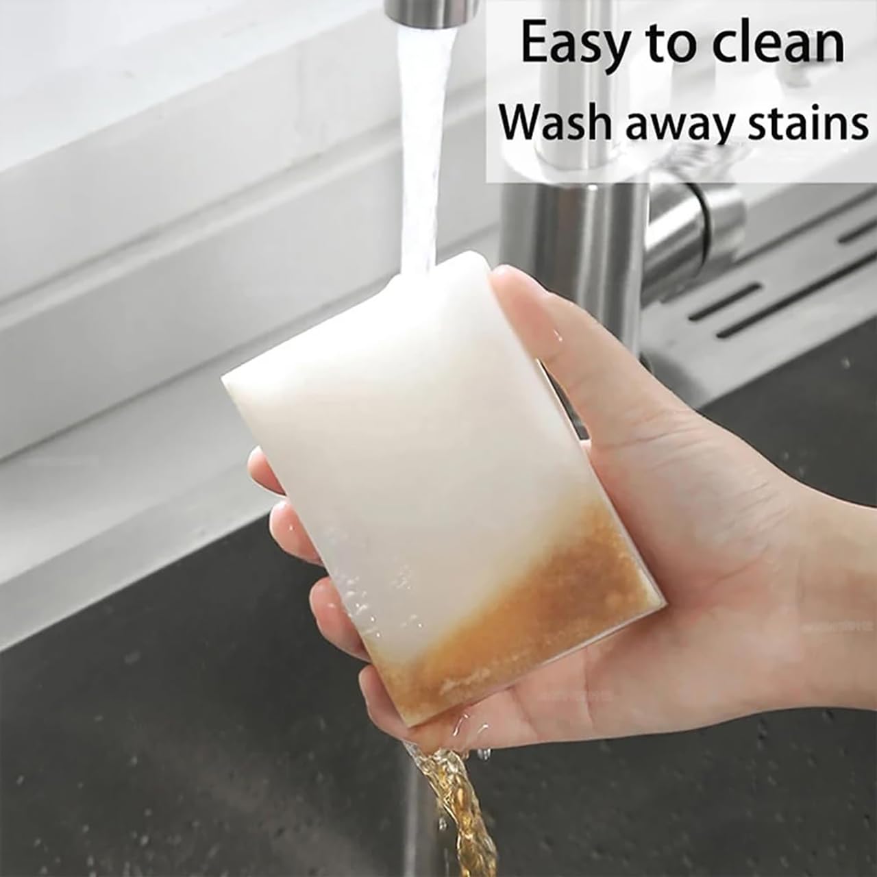 100 Pack Magic Cleaning Eraser Sponges, Multi-Purpose White Melamine Foam Blocks