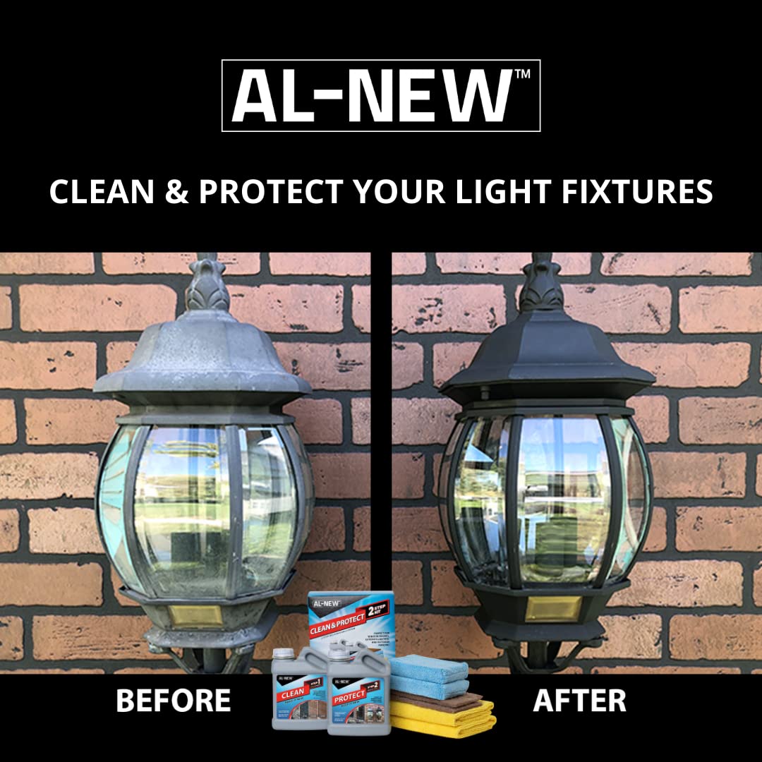 AL-NEW 2 Step Clean & Protect Kit | Clean, Restore, & Protect Your Outdoor Patio Furniture, Garage Doors, Exterior Lights, Window Frames, and More (16