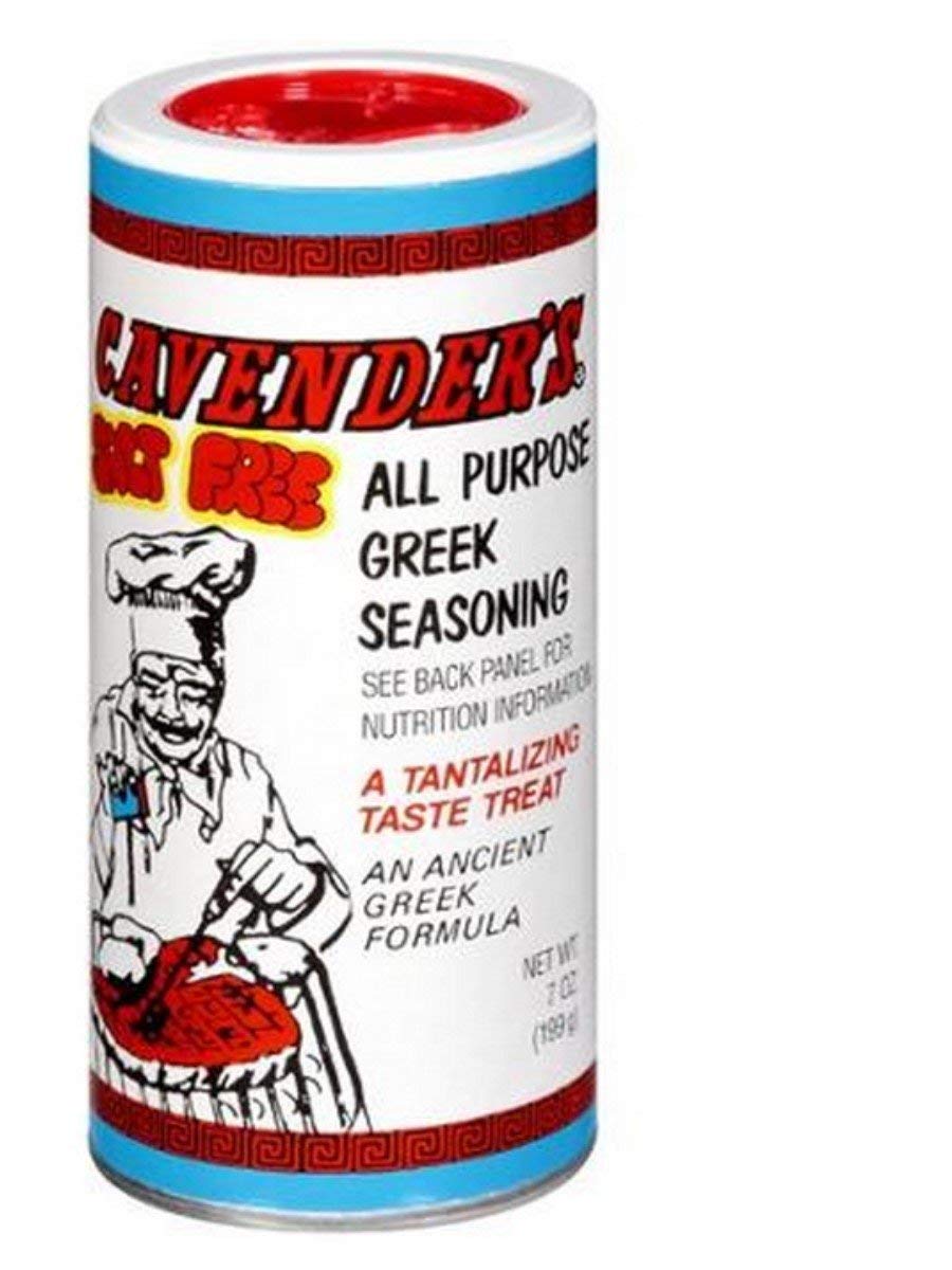 Cavender's All Purpose Greek Seasoning (Salt Free/No MSG) - 7 oz (pack of 4) Cavender's Exclusive recipe insert included!