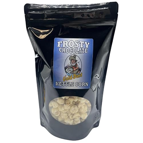 Gold Dust Kettle Corn | Frosty Chocolate | Gourmet White Chocolate Covered Kettle Corn | Sweet and Salty Popcorn | Gluten Free | Non GMO | Fresh
