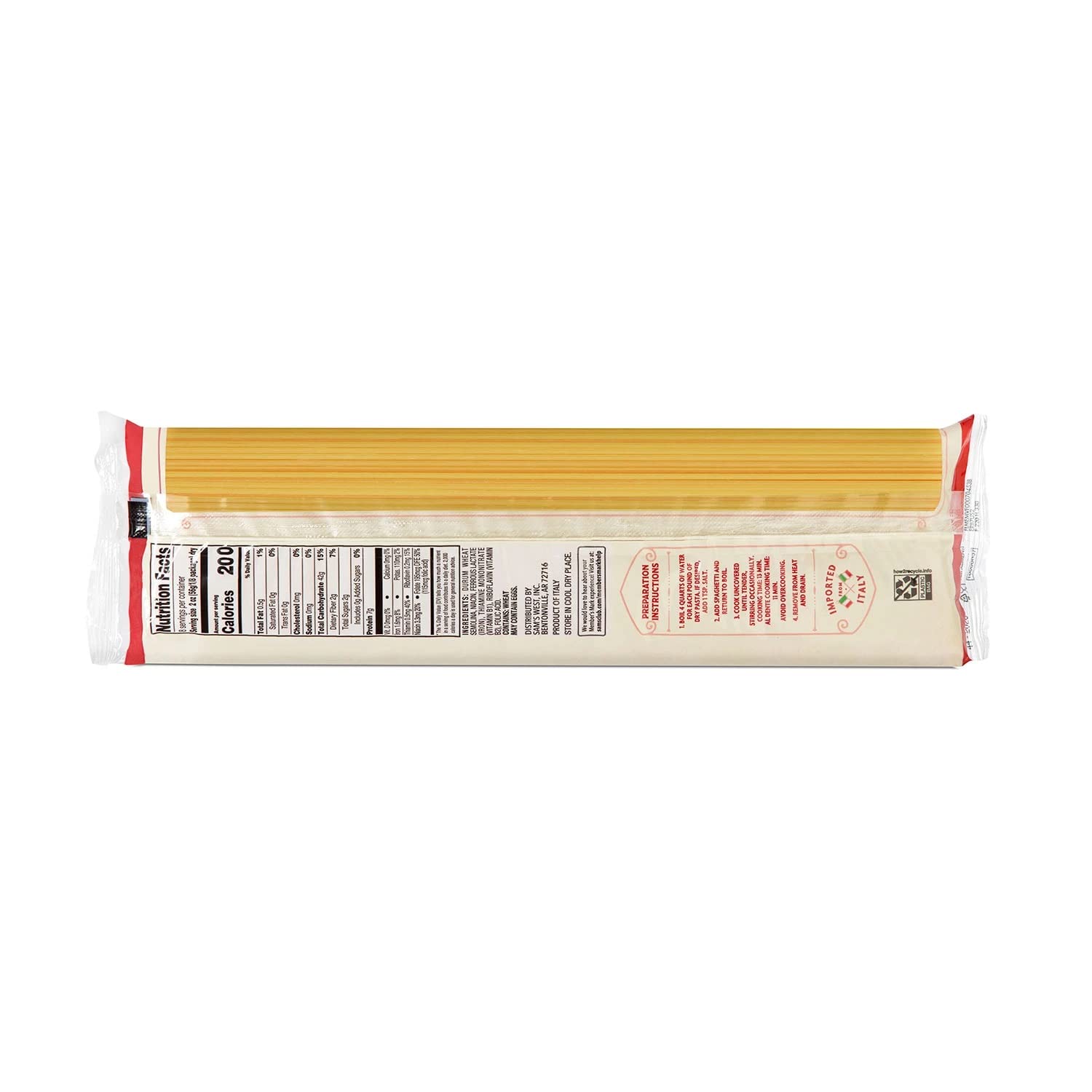 Member's Mark Spaghetti Pasta Pantry Pack, 1 Pound (Pack of 6)
