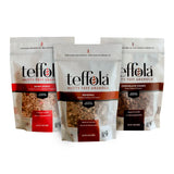 TEFFOLA Variety Pack Teff Granola | 3 Pack | Original, Berry Burst, Chocolate Charm | 3-4g Sugar per serving | Gluten Free Certified and Low Sugar |