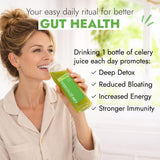 Raw Generation 100% Raw Celery Juice - Improves Acid Reflux and Gut Health | Single Ingredient | Never From Concentrate (18 Bottles)