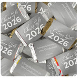 34 Pcs Silver Graduation Class Of 2026 Wrapped Miniatures (10oz Bag)