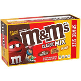 M&M’S Milk Chocolate Candy Variety Pack, Milk Chocolate, Bulk Candy Individually Wrapped, Peanut & Peanut Butter Full Size 2.5 oz Bags, 18-Count