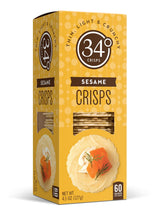 34 Degrees Sesame Crisps | Light & Crunchy Thin Crackers for Charcuterie, Cheese Boards & Entertaining, Single Pack (4.5oz)