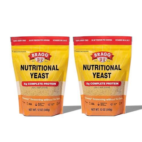Bragg Premium Nutritional Yeast Seasoning - Vegan, Gluten Free - Good Source of Protein & Vitamins - Nutritious Savory Parmesan Cheese Substitute (12