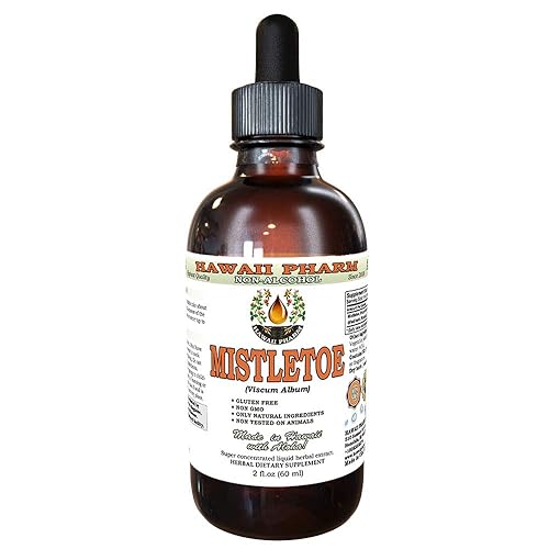 Hawaii Pharm Mistletoe Alcohol-Free Liquid Extract, Professional Grade, Small Batch Crafted Mistletoe (Viscum Album) Dried Herb Glycerite Natural