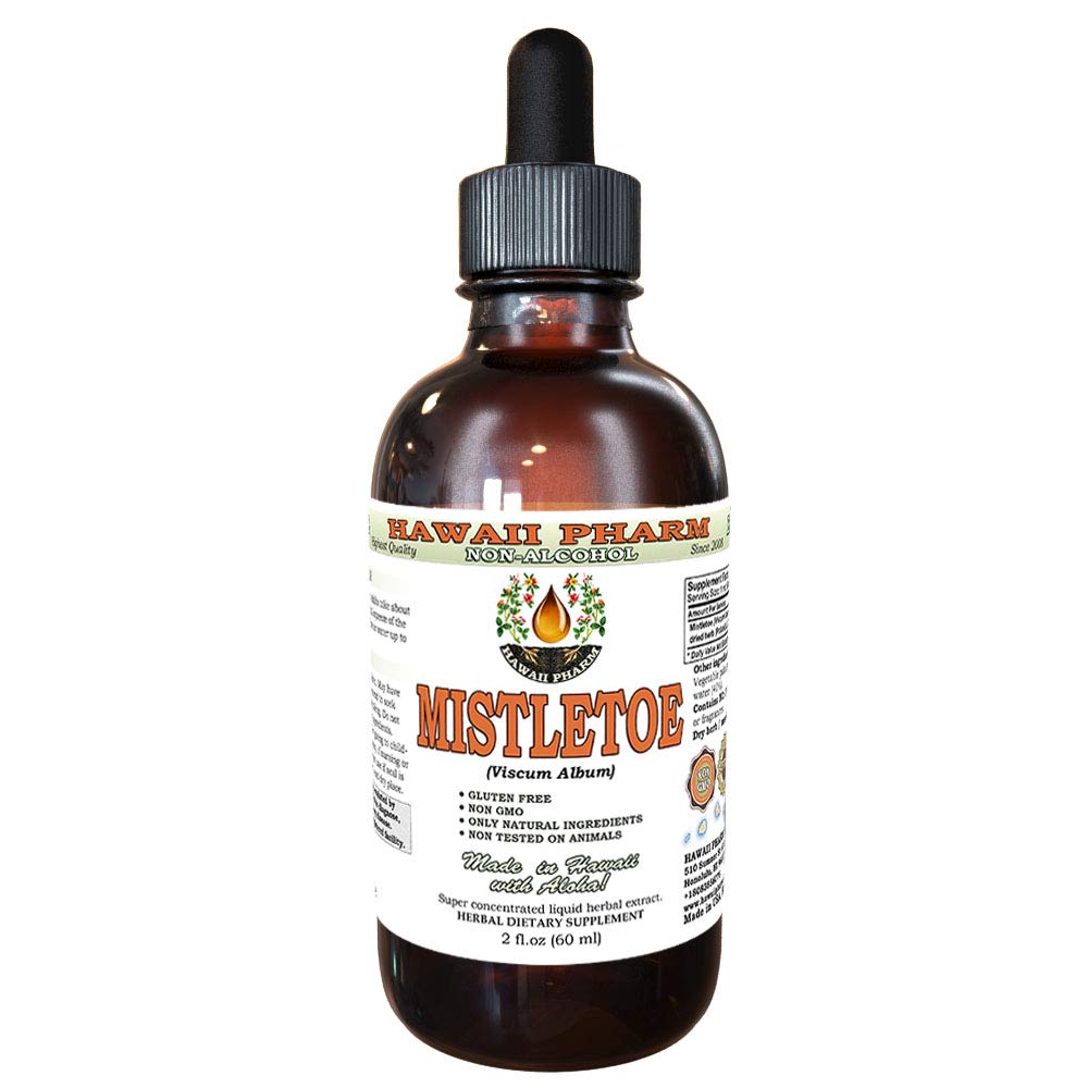 Hawaii Pharm Mistletoe Alcohol-Free Liquid Extract, Professional Grade, Small Batch Crafted Mistletoe (Viscum Album) Dried Herb Glycerite Natural