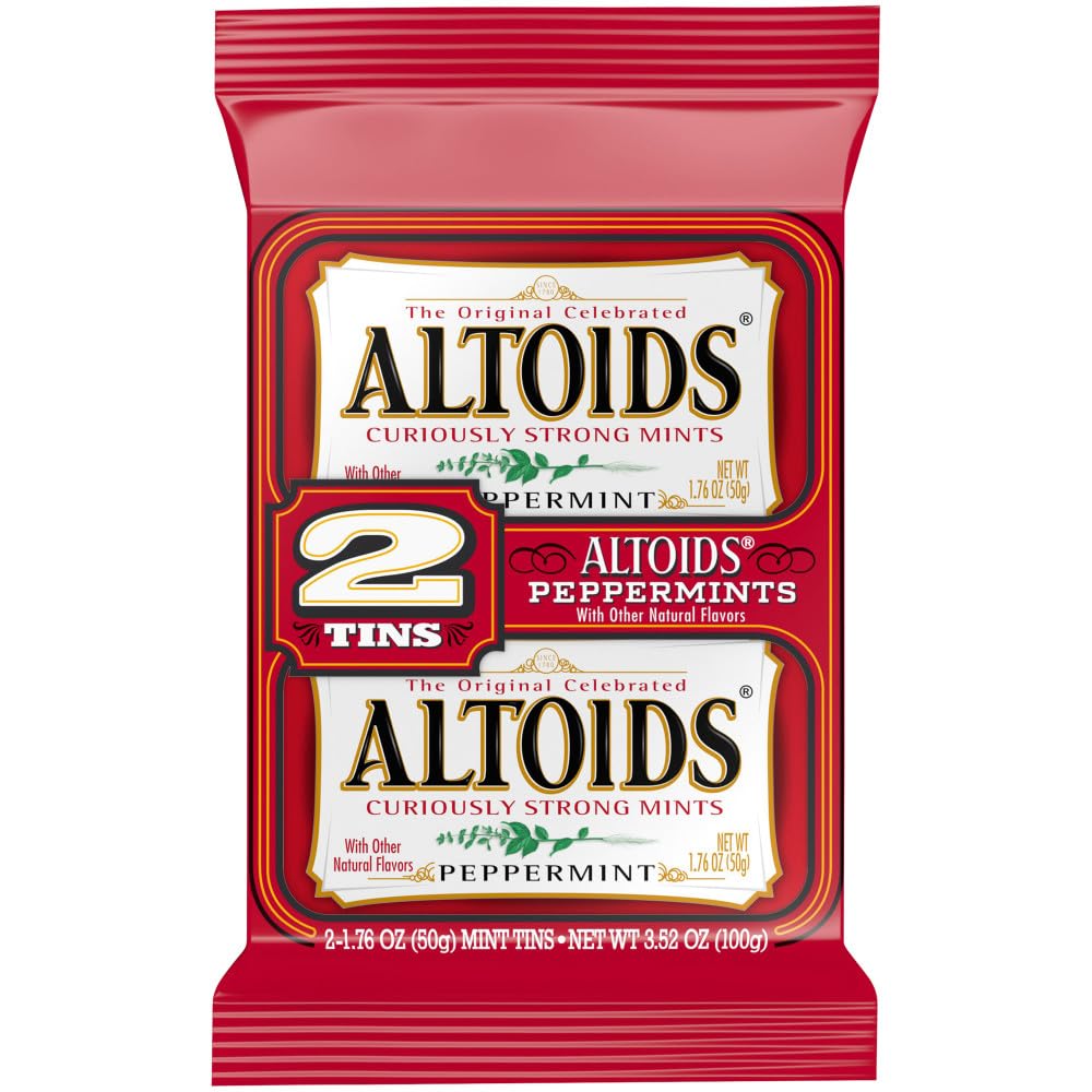 ALTOIDS Peppermint Breath Mint Tins, 3.52 Oz (Pack of 2)