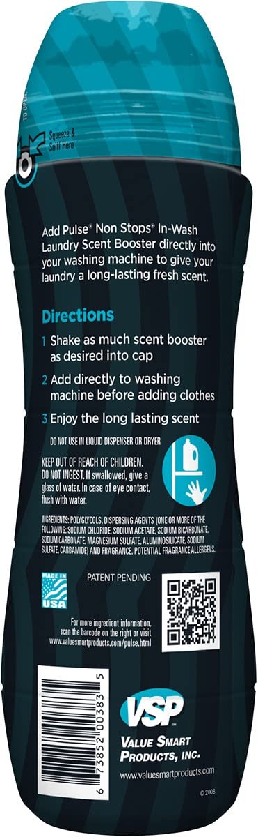 PULSE Non Stops Laundry Scent Boosters - Fresh Scent - Scent Boosting Beads - Long Lasting Fragrance (20.1 oz)