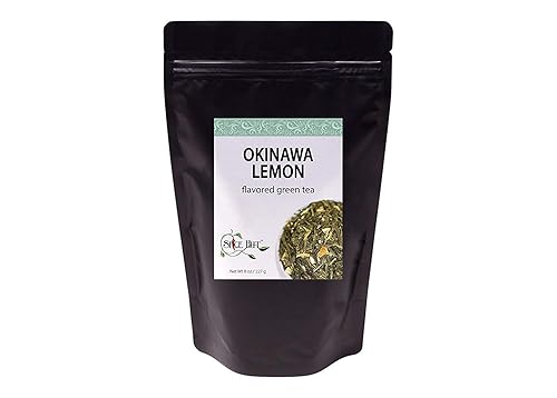 Okinawa Lemon Loose Leaf Green Tea, Japanese Sencha with Real Lemon & Antioxidants - Caffeinated | bulk 8oz, 80-100 cups | The Spice Hut, First Sip