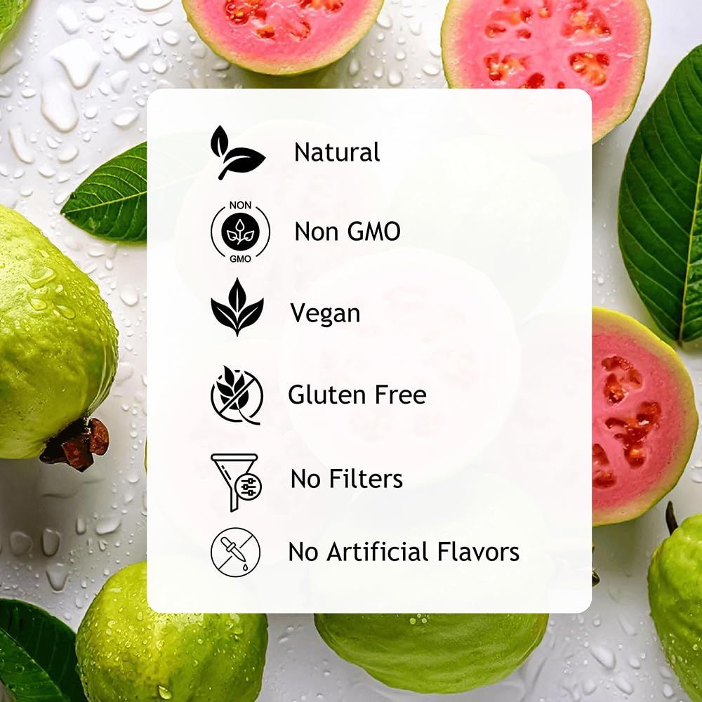 Pink Guava Powder 227 g (8oz) | Instant Drink Mix Guava Powder for Juice, Cake | Gluten-Free, Natural, No Preservatives By Hebhac Herbals