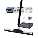 Qriveunet Heavy Duty Floor Squeegee for Concrete Floor- 14.2” Rubber Broom with Cloth Clip Design, 52” Extendable Window Cleaner, Squeegee Broom