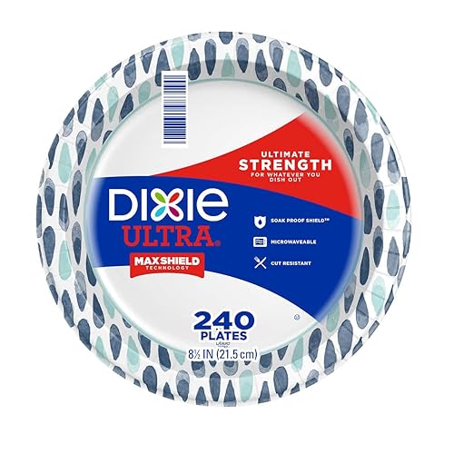 Dixie Ultra Disposable Paper Plates, 8 ½ inch, Lunch or Light Dinner Size Printed Disposable Plates, 240-count