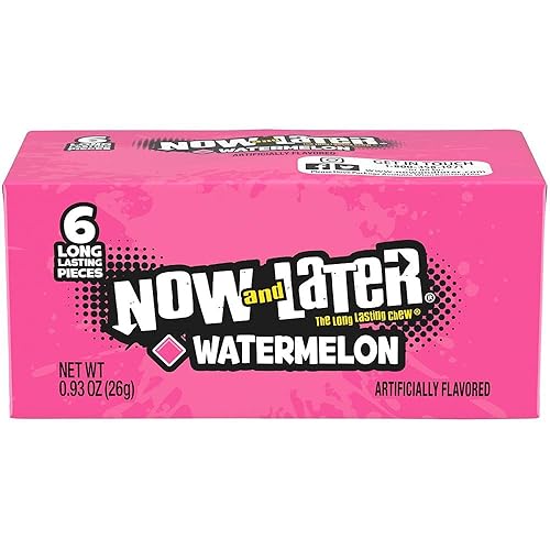 Now and Later Watermelon Candy 6 Pack - Case of 24