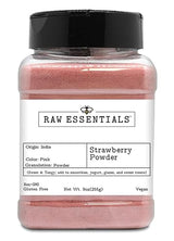Raw Essentials Strawberry Powder - Sweet & Tangy - Add to Smoothies, Yogurt, Glazes, and Baked Goods - Non-GMO, Gluten Free, and Vegan - 9 Ounce