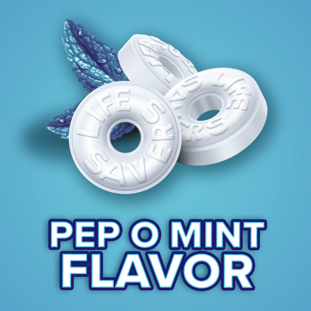LIFE SAVERS Pep-O-Mint Breath Mints Hard Candy, Sharing Size, 13 oz Bag (Pack of 6)