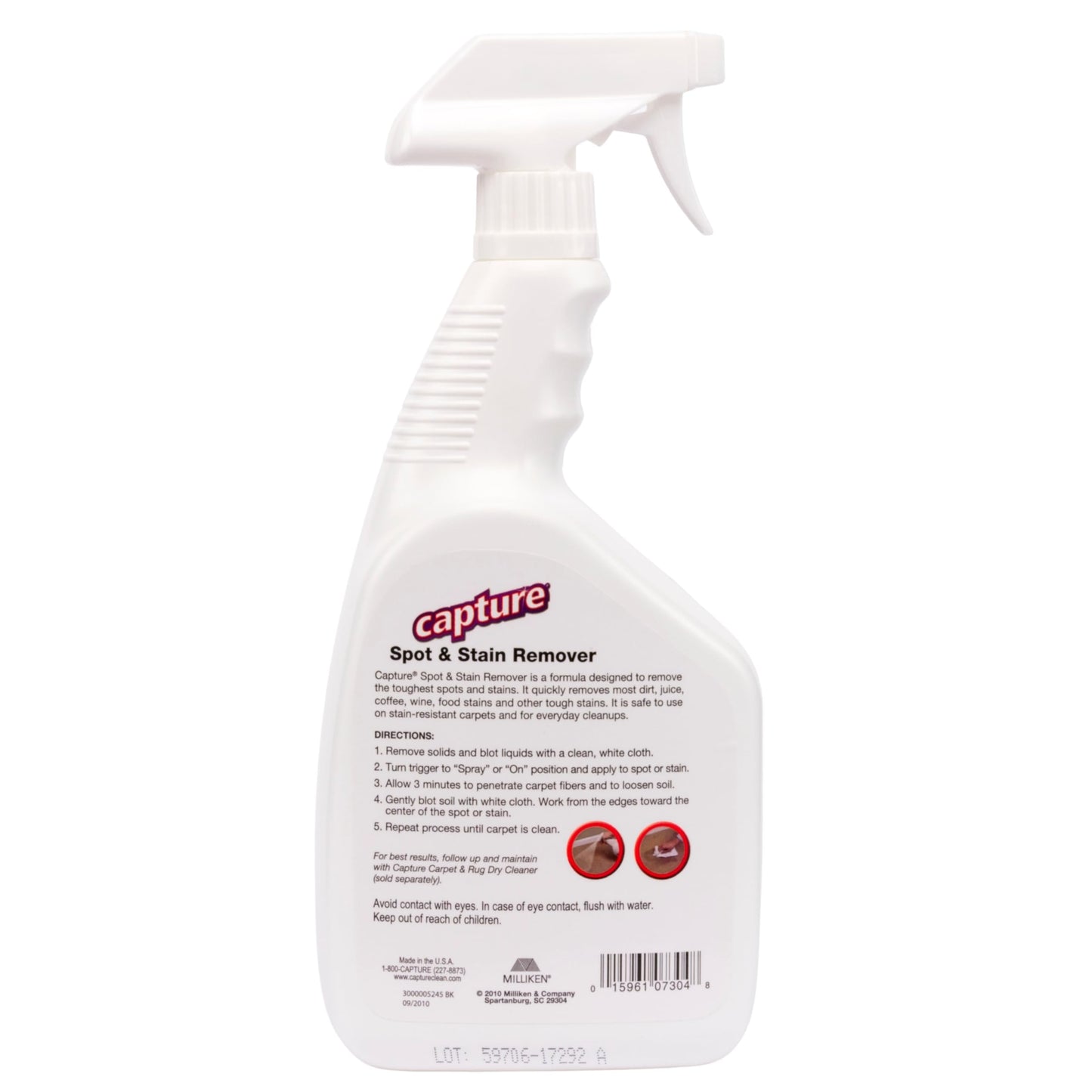 Capture Spot and Stain Remover Carpet - Dirt, Juice, Coffee, Wine, Food and Tough Rug Stains Eliminator - Couch, Sofa Cleaner and Stain Remover