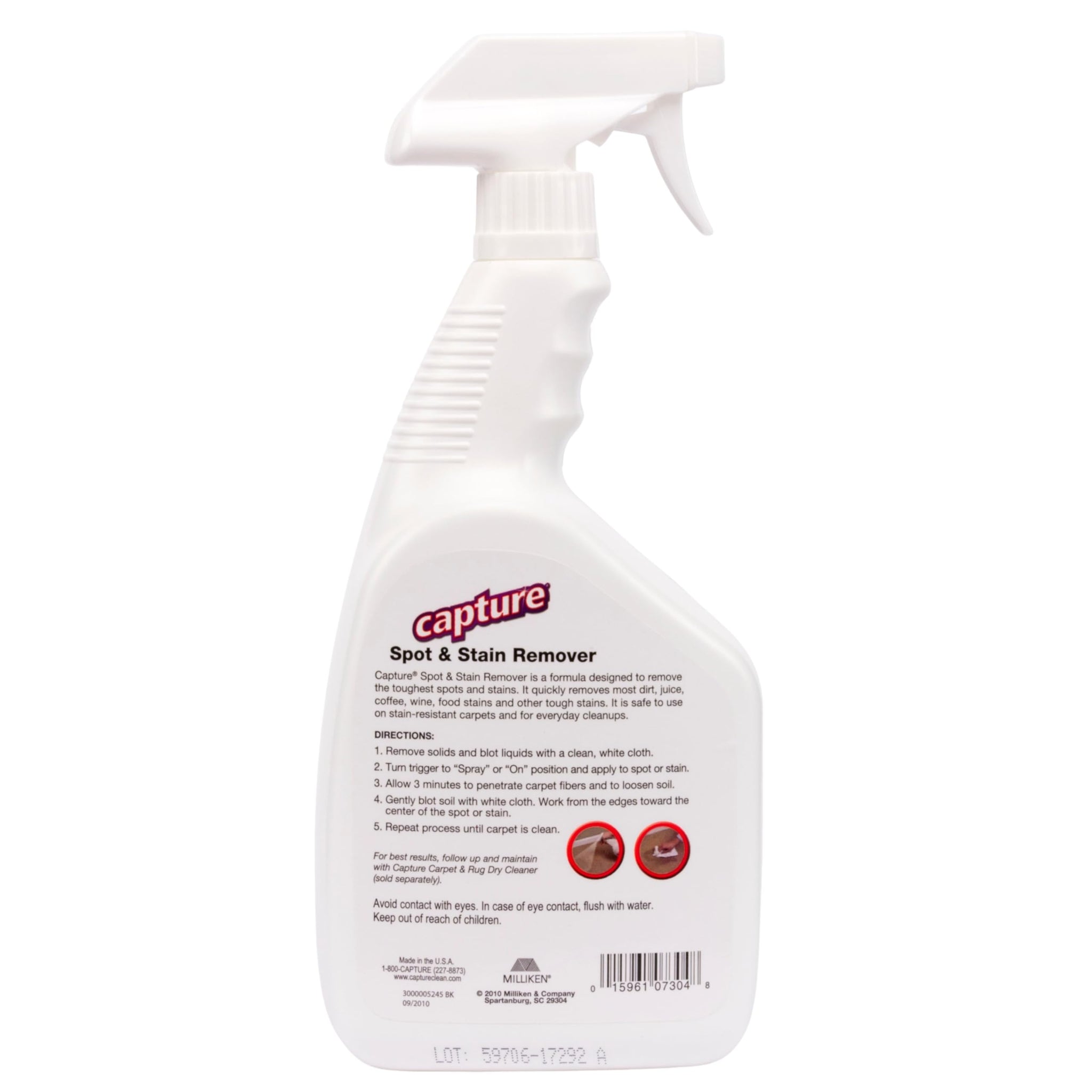 Capture Spot and Stain Remover Carpet - Dirt, Juice, Coffee, Wine, Food and Tough Rug Stains Eliminator - Couch, Sofa Cleaner and Stain Remover