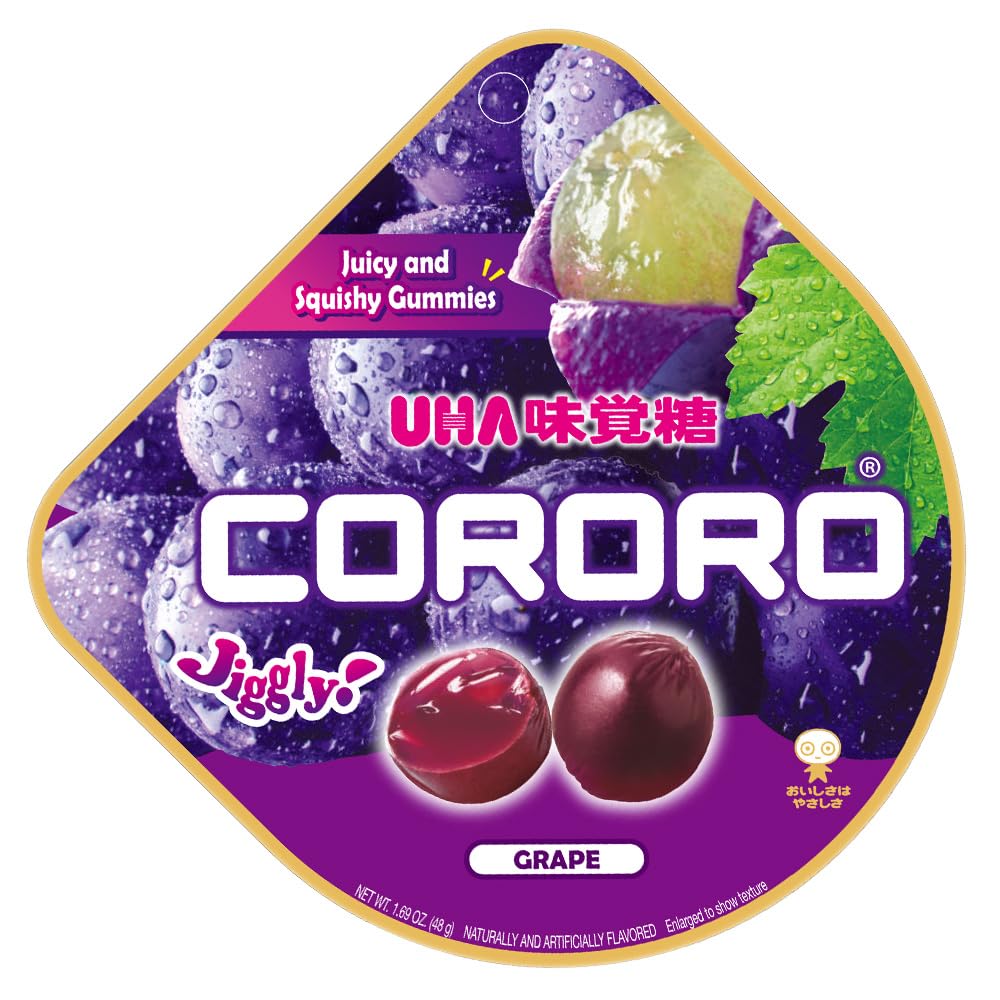 UHA CORORO (Grape / 48g x 6) Japanese Gummy Candy, Gummies (Juicy and Squishy/real fruit juice) kororo