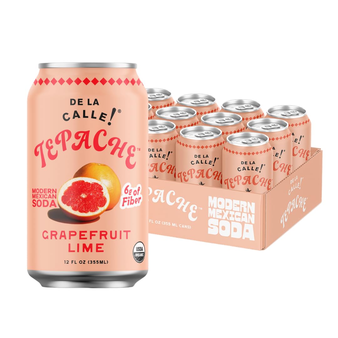 De La Calle Tepache - Grapefruit Lime - Modern Mexican Soda - Craft Fermented Pineapple Sparkling Beverage - Certified Organic, Non-Alcoholic, Healthy