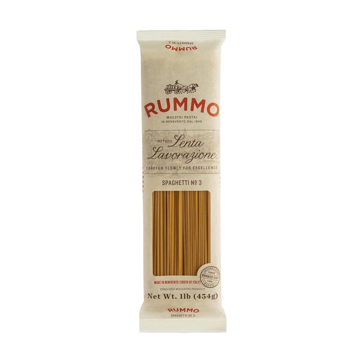 Rummo Spaghetti Pasta N.3 - Spaghetti Pasta Noodles, Durum Wheat Pasta, Thin Spaghetti Noodles, Italian Pasta, Dry Pasta - 16 Ounce (Pack of 18)