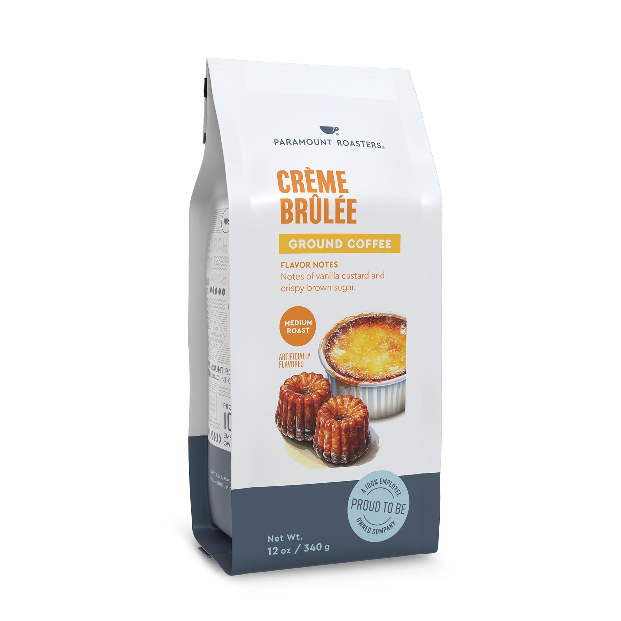 Paramount Roasters Coffee (Creme Brulee Flavored Ground Coffee, 12 Ounce)