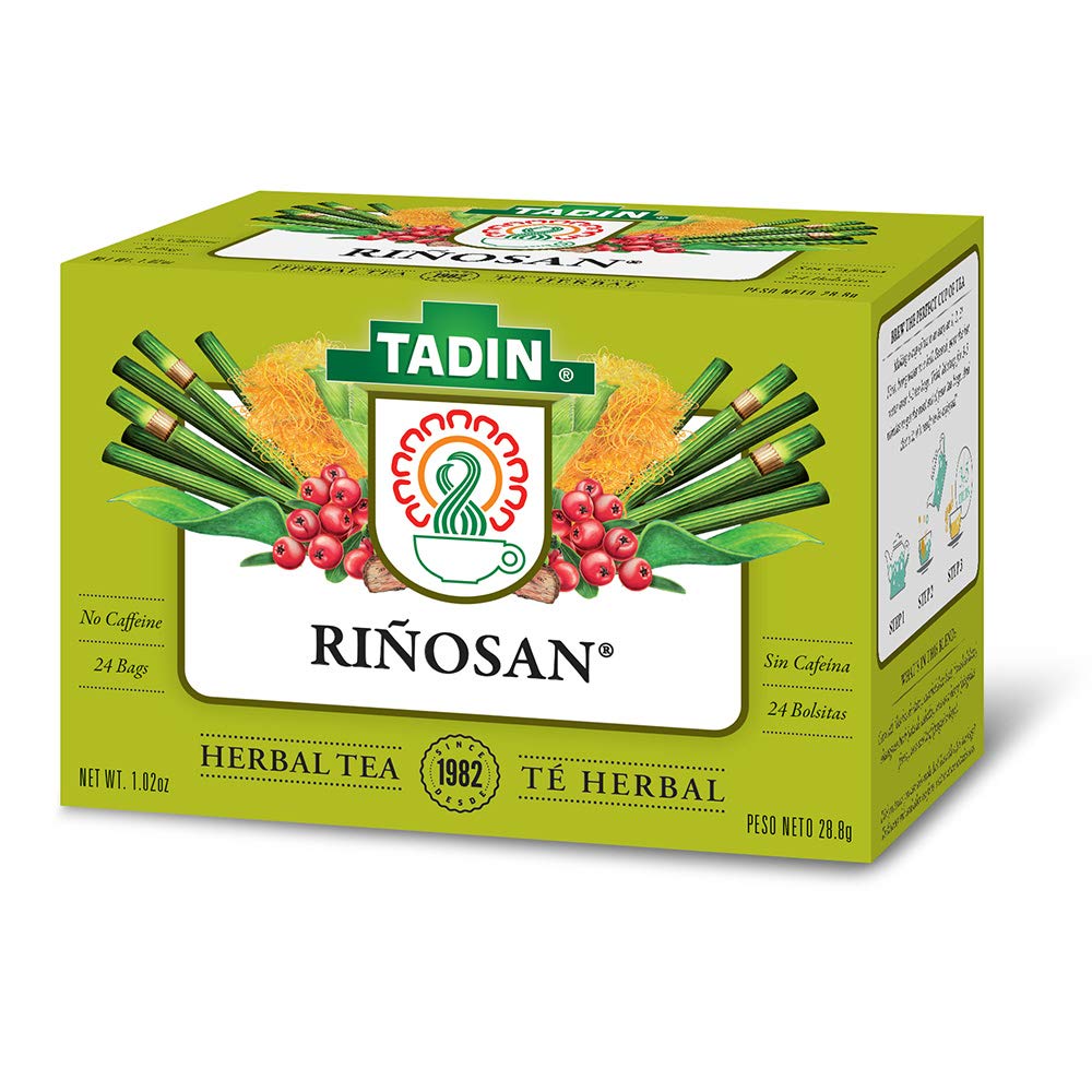 Tadin Riñosan Herbal Tea Blend. Aids Gastrointestinal and Urinary Health. Caffeine Free. 24 Bags. 1.01 oz. Pack of 3