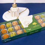 OMNIYA Delicacy Golden Dates - Luxury Date Dessert Treats, 27 Pieces w/Pistachio, Lotus, Sesame & Almond - Gourmet Mediterranean Gift Box