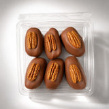 Nuts Factory Chocolate Dates - Milk Chocolate Covered Dates with Roasted Almonds, Candied Pecans & White Chocolate Sauce, Gourmet Stuffed Dates
