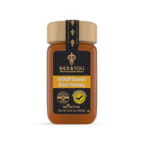 Bee and You Raw Wildflower Honey, 100% Natural, Wildcrafted, Polyflora and Unprocessed, Active Enzymes, Antioxidants, OU Kosher, Paleo, Gluten-Free