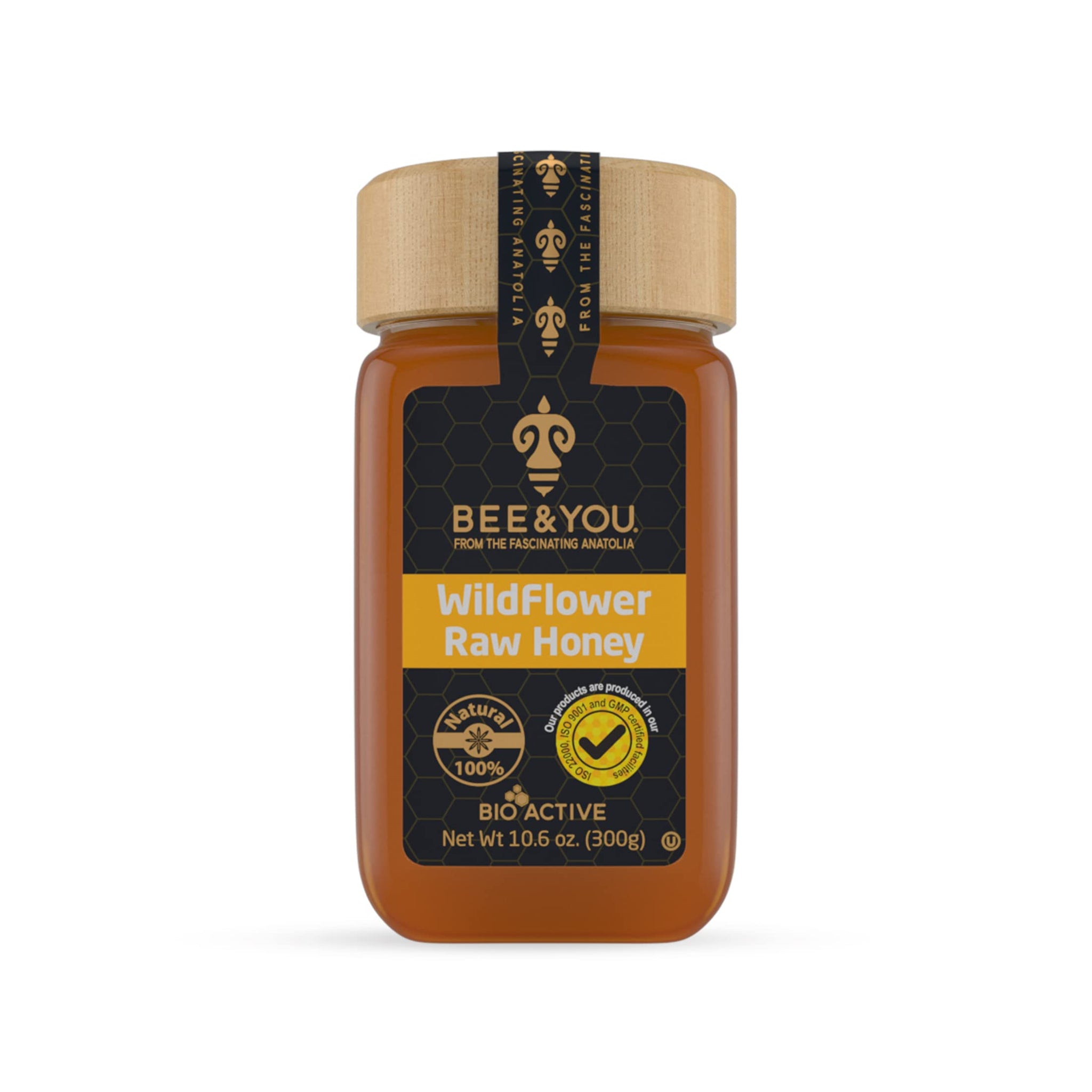 Bee and You Raw Wildflower Honey, 100% Natural, Wildcrafted, Polyflora and Unprocessed, Active Enzymes, Antioxidants, OU Kosher, Paleo, Gluten-Free