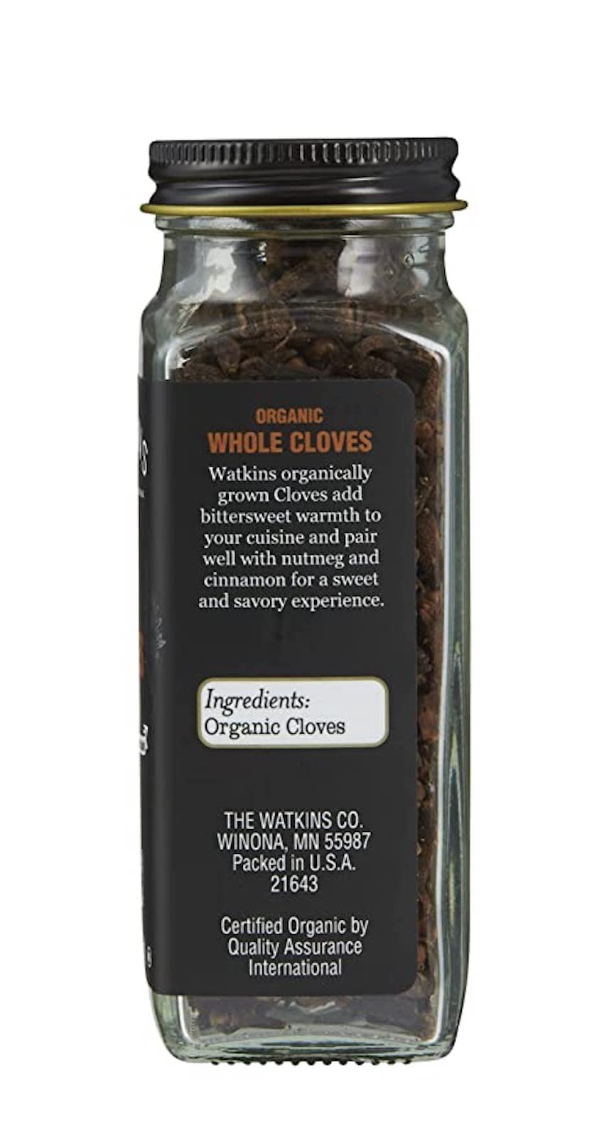 Watkins Gourmet Organic Spice Jar, Whole Cloves, Non-GMO, Kosher, 1.5 oz. Bottle, 1-Pack