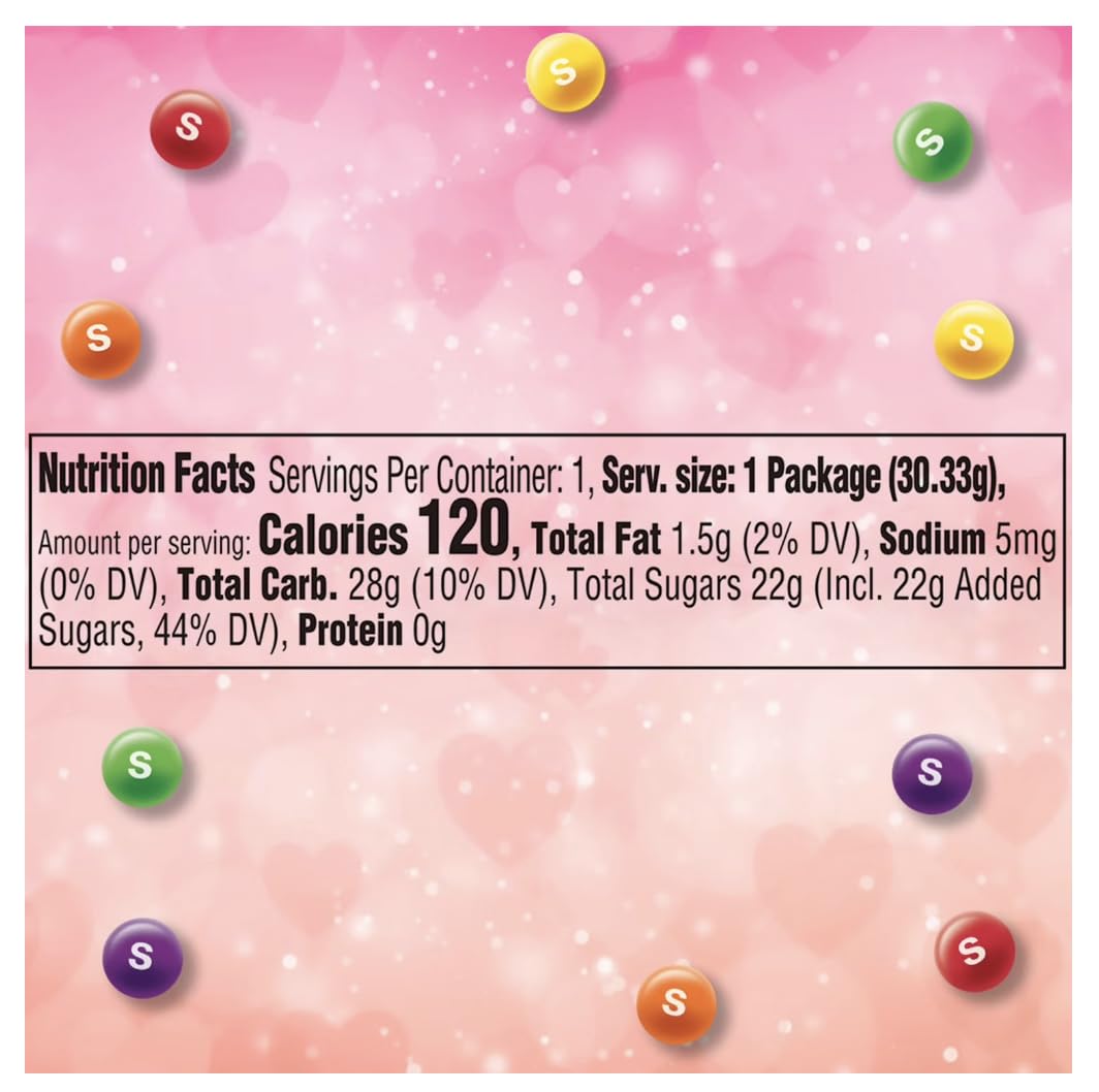 Skittles Original Filled Valentine's Day Hearts, Bite Size Candies, 1.07 oz, 12 Count
