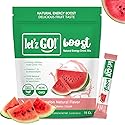 Let'z Go Clean Energy Drink Mix - Natural Caffeine Packets, Vitamins C + D, Electrolytes, Sugar-Free, Zero Calories | Anytime Energy | 15 Count