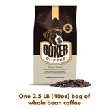 Boxer Coffee Dark Roast Whole Bean - French Roast 2.5 LB Bag - Specialty Grade, Gourmet Artisan Coffee