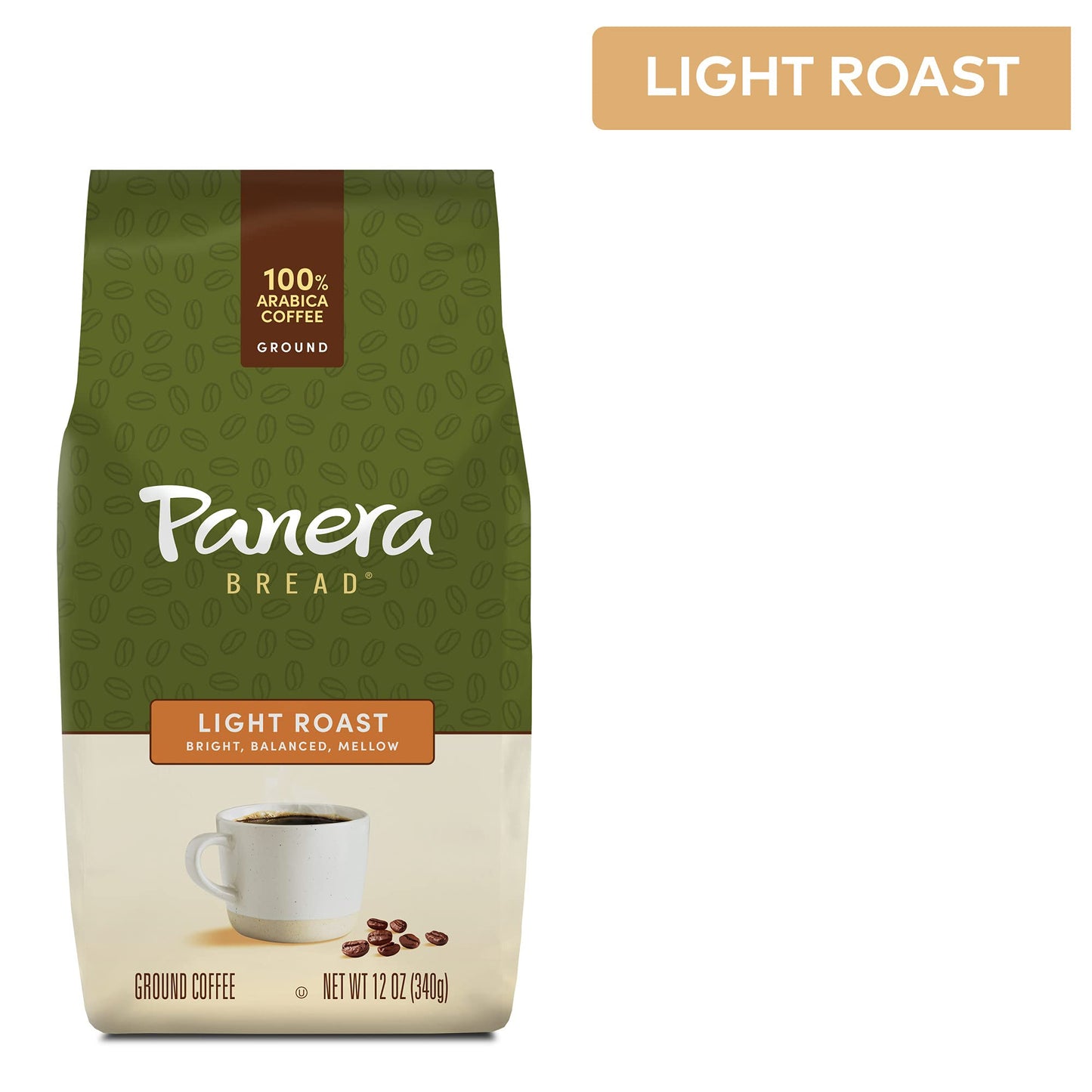 Panera Light Roast, Ground Coffee, 100 percent Arabica Coffee, Bagged 12oz.