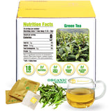 Soilmount Organic Longjing Tea - Chinese Green Tea - 18 Individually Wrapped Packets - Fresh Aroma, Balanced Sweetness, Suitable for Hot or Iced Tea
