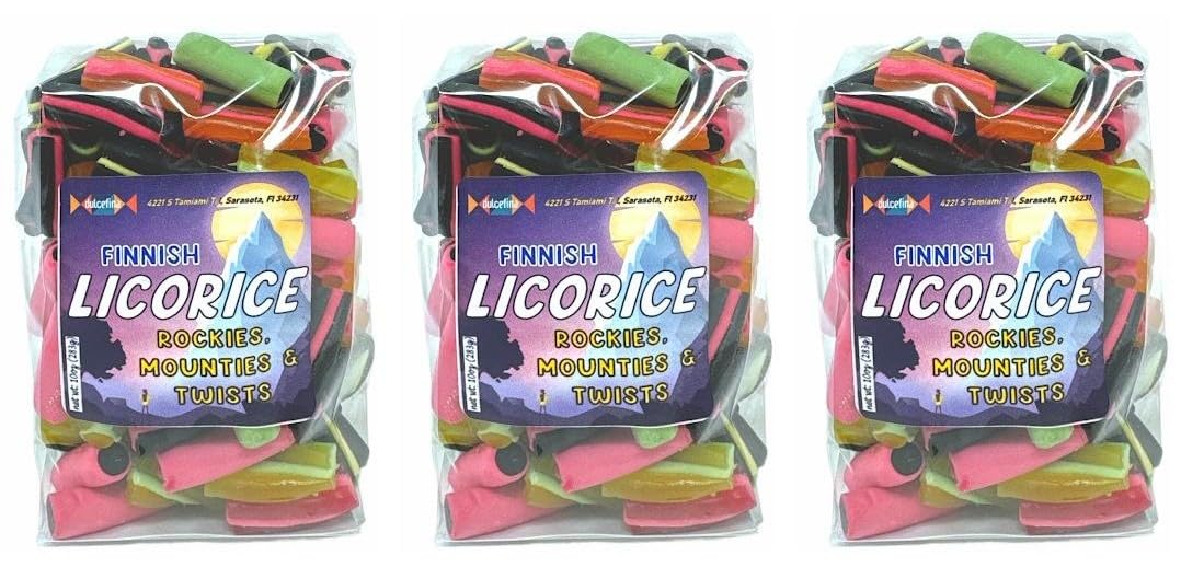 Fruity Finnish Licorice Bites - Total wt. 30(Oz), Include: 3 pck of Fruity Finnish Licorice Mix,