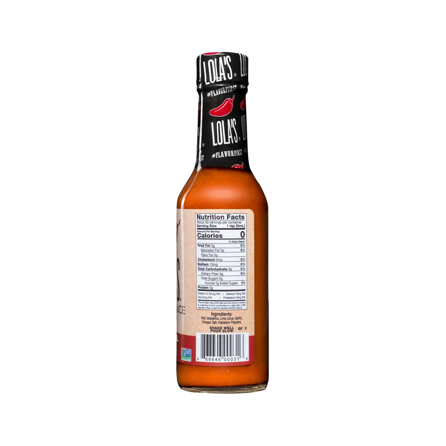 Lolas Fine Hot Sauce Original | All Natural Gluten Free Keto Vegan Made with Red Jalapenos Habanero Peppers Garlic Lime Juice and Vinegar | 5 Fl Oz