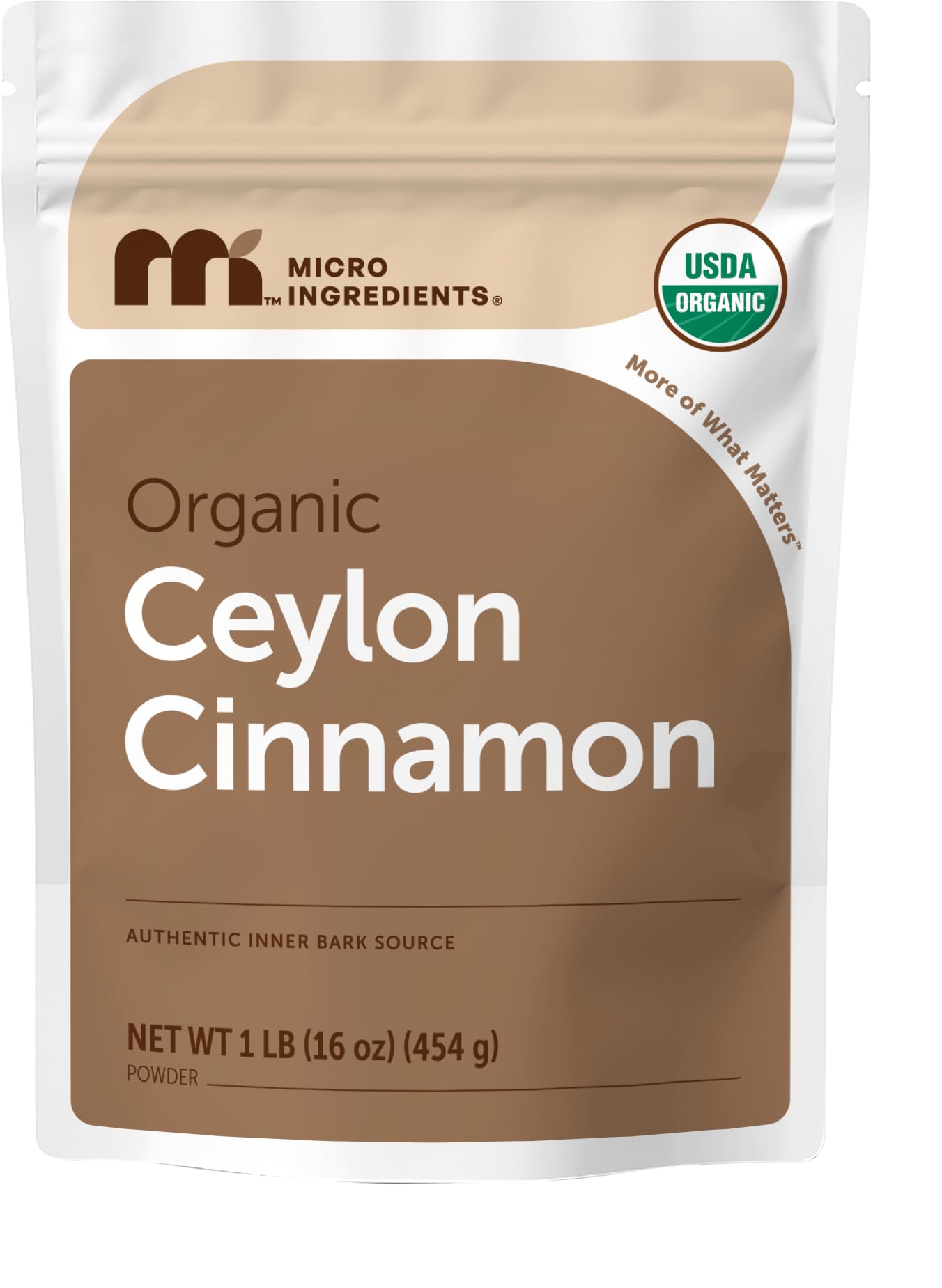 Micro Ingredients Organic Ceylon Cinnamon Powder, 1 lb | Sri Lanka Source | True Cinnamon for Spice & Seasoning | Great for Baking, Cooking, & Drinks