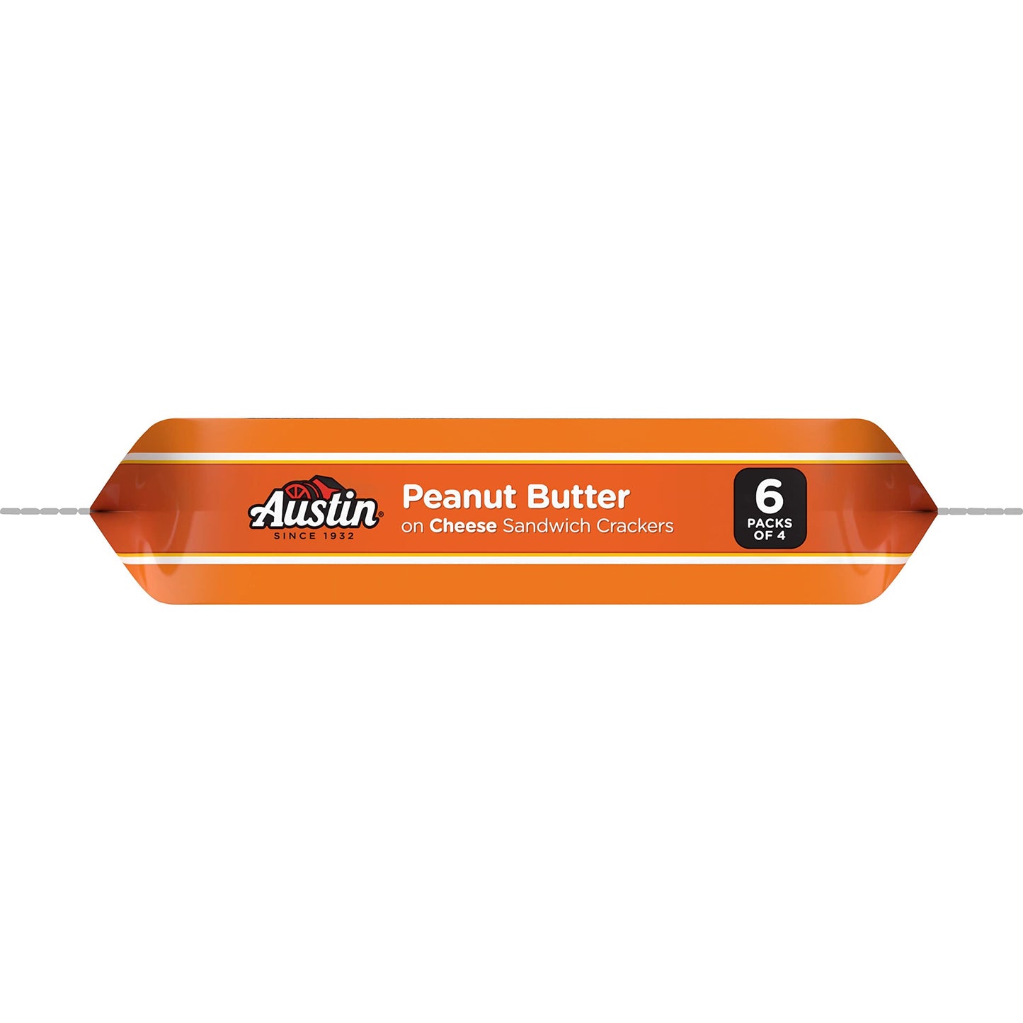 Austin, Cheese Crackers with Peanut Butter Fillilng, 6 Count, 5.5oz Package (Pack of 4)
