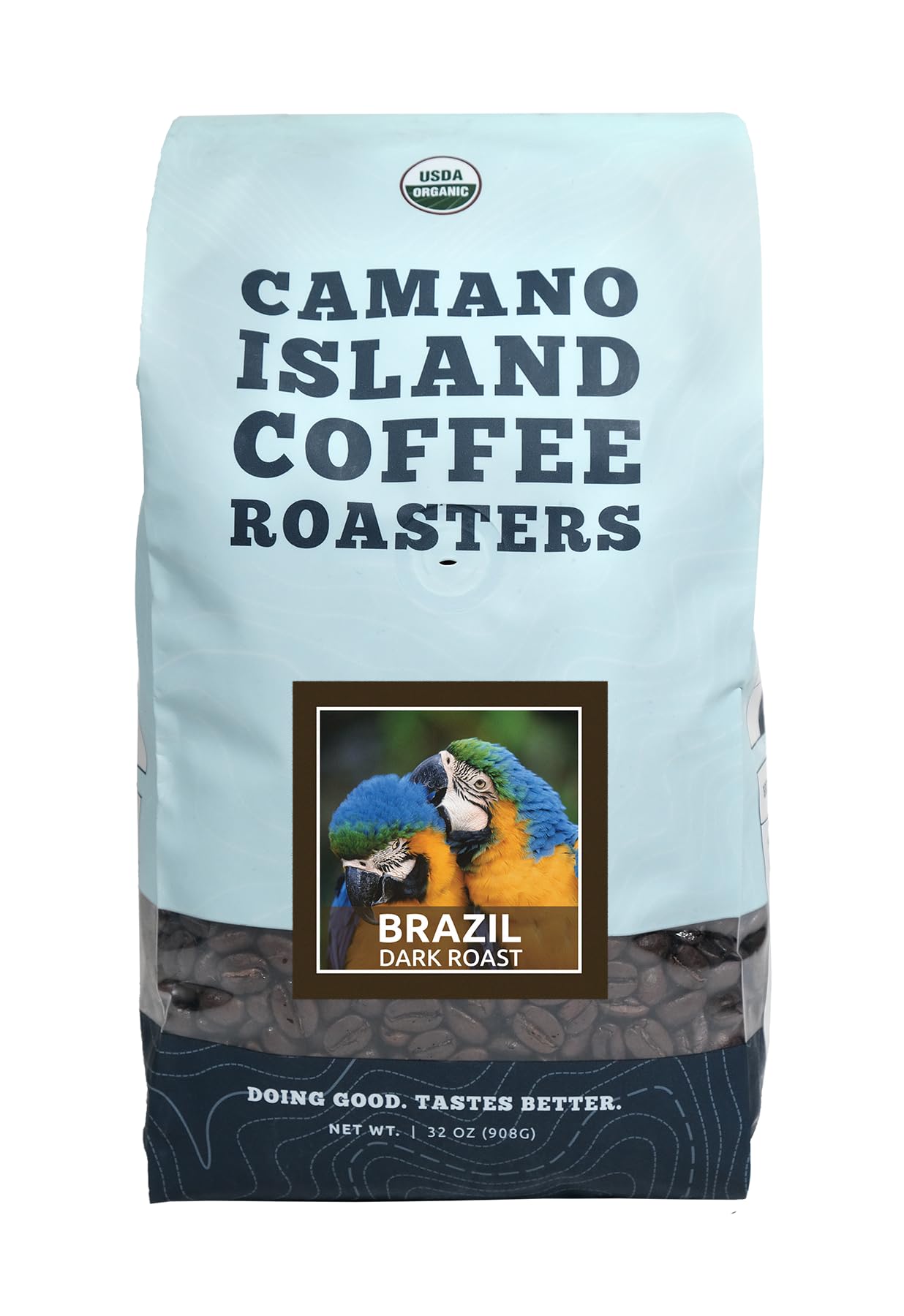 Camano Island Coffee Roasters - Organic Brazil Dark Roast Coffee - Fresh Premium USDA Certified Organic, Shade Grown, Fair Trade, and Ethical