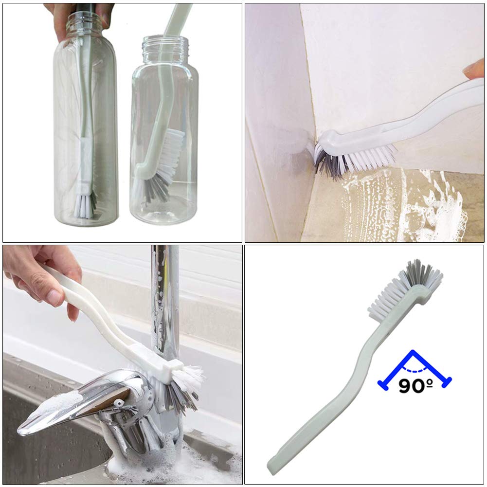 Multi-Purpose Scrub Brush Set - 4 Pack Kitchen Cleaning Brushes with Stiff Bristles for Dishes, Pots, Pans, Sink & Bottles - Dish Brush with Ergonomic