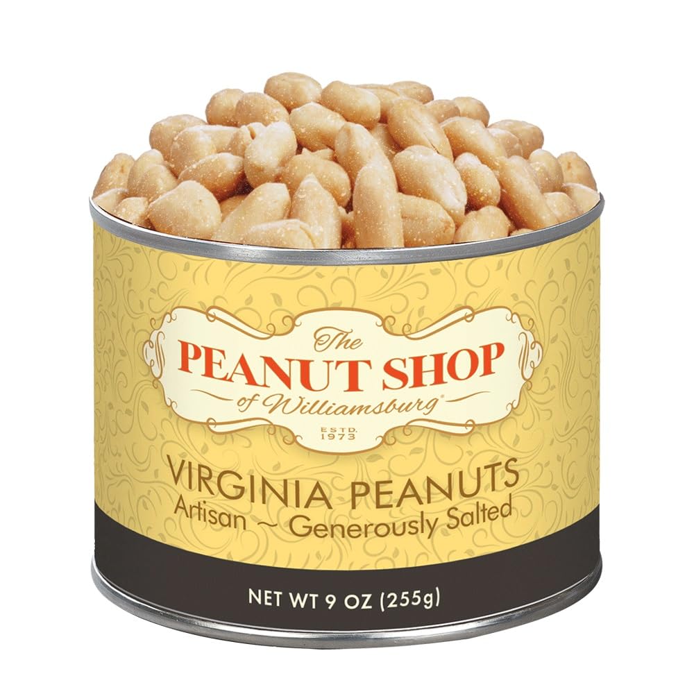 The Peanut Shop of Williamsburg Williamsburg Peanuts Artisan Roasted Generously Salted Virginia Peanuts - 9 Oz Tin